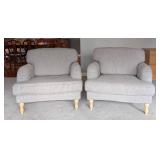 LR - Pair of Grey Ikea Upholstered Armchairs