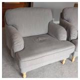 LR - Pair of Grey Ikea Upholstered Armchairs
