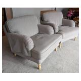 LR - Pair of Grey Ikea Upholstered Armchairs