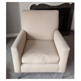 LR - Room and Board Taupe Armchair with Metal Legs