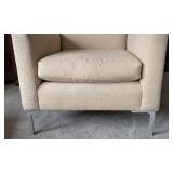 LR - Room and Board Taupe Armchair with Metal Legs