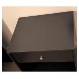 ML - Black Nightstand with Drawer and Open Shelf
