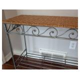 LR - Wicker Top Console Table with Metal Frame