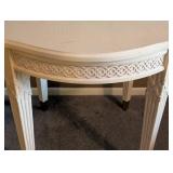 UL - Cream Painted Accent Table with Carved Details