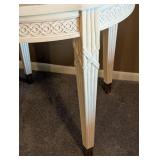 UL - Cream Painted Accent Table with Carved Details