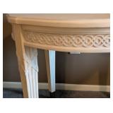 UL - Cream Painted Accent Table with Carved Details
