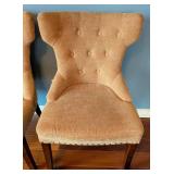 LR - Pair of Pier 1 Upholstered Side Chairs with Button Tufting