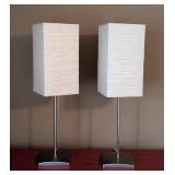UL - Pair of 22 Inch Modern Table Lamps with Textured Shades