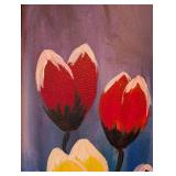 LR - Framed Tulip Painting with Colorful Blooms