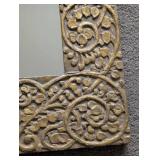 LR - Pier 1 Gold Wall Mirror with Decorative Floral Frame