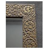 LR - Pier 1 Gold Wall Mirror with Decorative Floral Frame