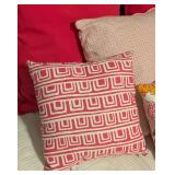 LR - Set of 6 Decorative Throw Pillows Pink and Floral Patterns