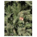 ML - Frontgate 7.5 Foot Artificial Christmas Tree with Pine Cones and Light Strings