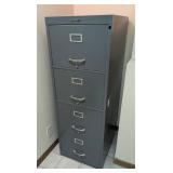 LL - 4-Drawer Gray Steel File Cabinet with Broken Lock
