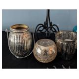 SR - Collection of Decorative Candleholders Assorted Glass and Metal Designs