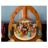 SR - Käthe Wohlfahrt German Wood Christmas Pyramid Nativity with Candles and Box