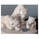 SR - Lladro Bearly Love Porcelain Polar Bear Family Figurine