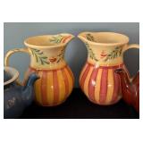 LR - Assorted Pitchers and Teapots Collection - Gail Pittman, Arabia, Hoganas, More