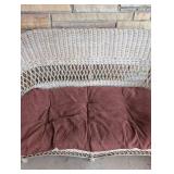 FY - Vintage Wicker Loveseat with Brown Cushion