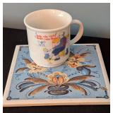 ML - Norwegian Decor Collection with Hand-Painted Plate, Trays, Candleholder, and Ceramic Pieces