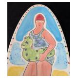 ML - Pair of Becky Denny Decorative Ceramic Plates Beach Motif