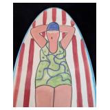 ML - Pair of Becky Denny Decorative Ceramic Plates Beach Motif