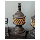 ML - Pair of Decorative Bookends with Gold Accents and Wrought Iron Design