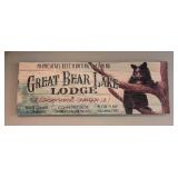 LL - Vintage Style Great Bear Lake Lodge Hunting Fishing Wooden Sign
