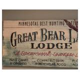 LL - Vintage Style Great Bear Lake Lodge Hunting Fishing Wooden Sign