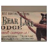 LL - Vintage Style Great Bear Lake Lodge Hunting Fishing Wooden Sign