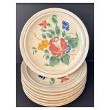 DR - Set of 8 Red Wing Pottery Orleans 10-Inch Plates 1950s