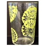 DR - Set of 12 Plastic Tumblers with Lime Floral Design, 4.5 Inch