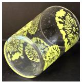 DR - Set of 12 Plastic Tumblers with Lime Floral Design, 4.5 Inch