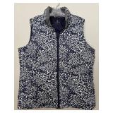 LR - Lands End Blue and White Patterned Vest Size XL/T