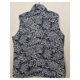 LR - Lands End Blue and White Patterned Vest Size XL/T