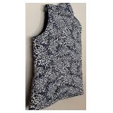 LR - Lands End Blue and White Patterned Vest Size XL/T