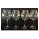 K - Set of 4 Riedel Crystal Balloon Wine Glasses, 9 Inch Tall