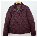 LR - Eddie Bauer Goose Down Jacket XLT Plum Quilted