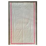 LR - Set of 6 PB Teen White Drapery Panels with Pink Ribbon Trim, 52 x 84 Inches