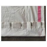 LR - Set of 6 PB Teen White Drapery Panels with Pink Ribbon Trim, 52 x 84 Inches