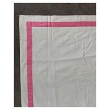 LR - Set of 6 PB Teen White Drapery Panels with Pink Ribbon Trim, 52 x 84 Inches