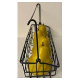 DR - Decorative Metal Basket, Fruit Bowl, and Assorted Faux Fruit Kitchen Decor Set