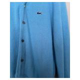 LR - Vintage 1970s Izod Lacoste Light Blue V-Neck Cardigan Size Large
