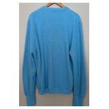 LR - Vintage 1970s Izod Lacoste Light Blue V-Neck Cardigan Size Large