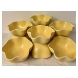 DR - Set of 9 Gayle Pittman Hospitality Yellow Stoneware Bowls with Scalloped Rim