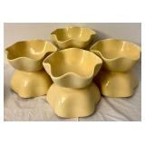 DR - Set of 9 Gayle Pittman Hospitality Yellow Stoneware Bowls with Scalloped Rim