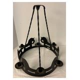 DR - Wrought Iron Farm Animal Decorated Chandelier by Little Mtn. Blacksmith, 19in Tall