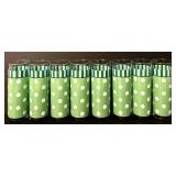 K - Set of 8 Gayle Pittman Vintage Green Polka Dot Glass Tumblers 12oz