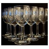 K - Set of 14 Clear Glass Wine Glasses in Three Sizes