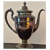 LR - 4-Piece Vintage Silver-Plated Tea Set with Tray and Lidded Sugar Bowl, Moore & Co